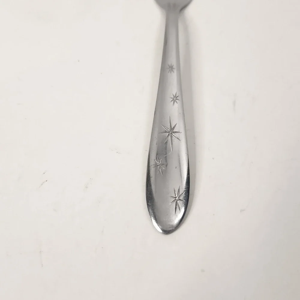 Vintage Utica Cutlery Atomic Starburst Stainless Dinner Fork USA MCM UT153